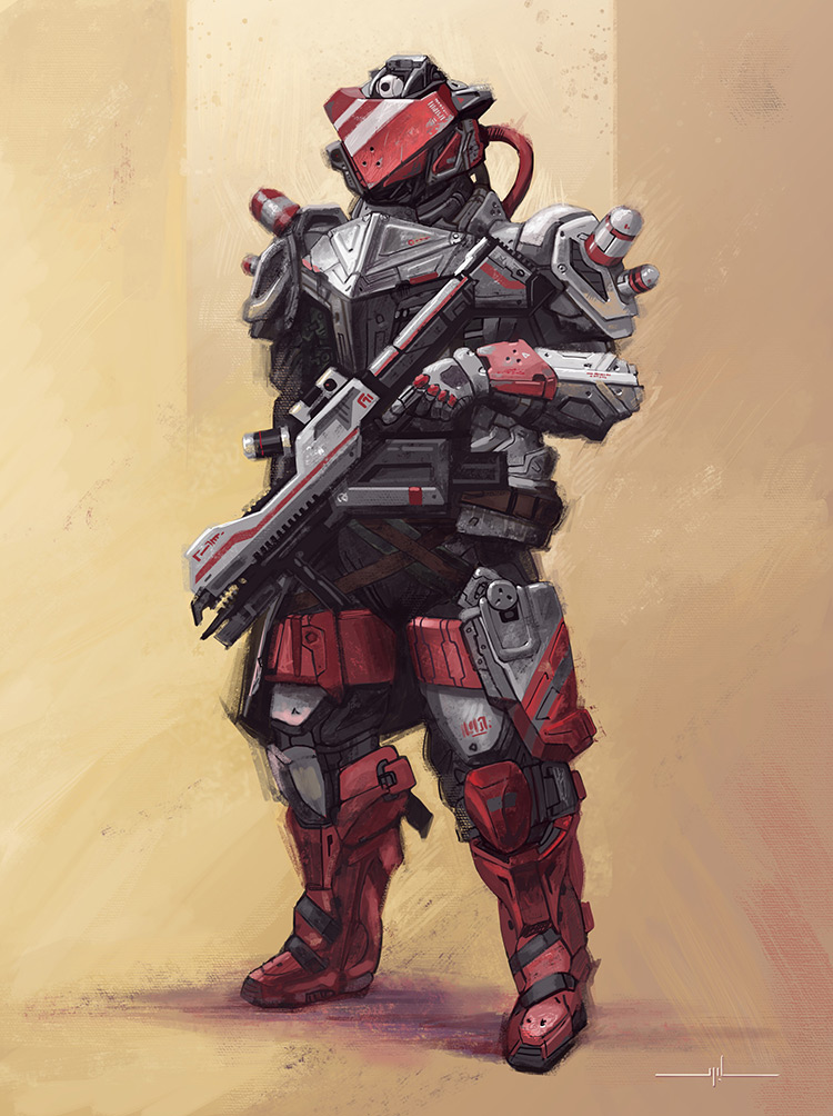 samurai cyberpunk warrior art character