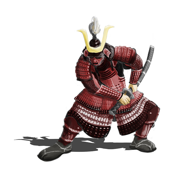  samurai warrior concept art sketch