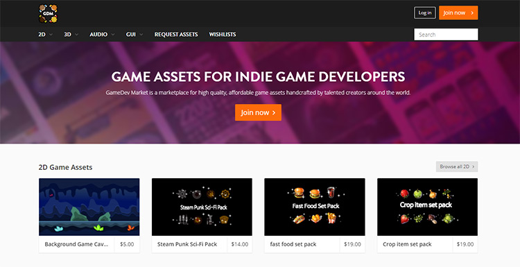 Gamedev Market asset marketplace online