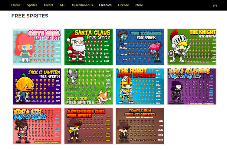 Top 6 Sites To Download Free Game Art Sprites Assets