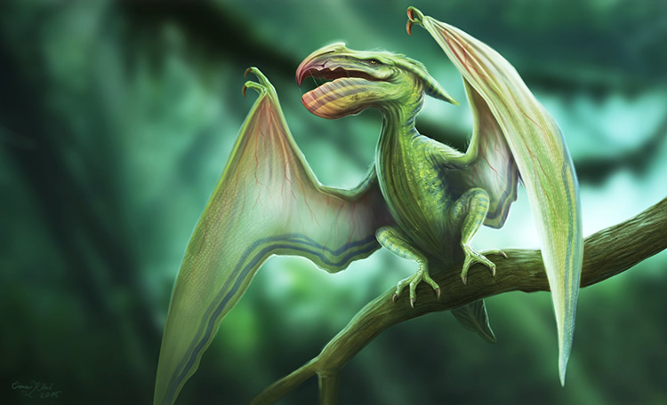 dinosaur pterodactyl creature art character illustration