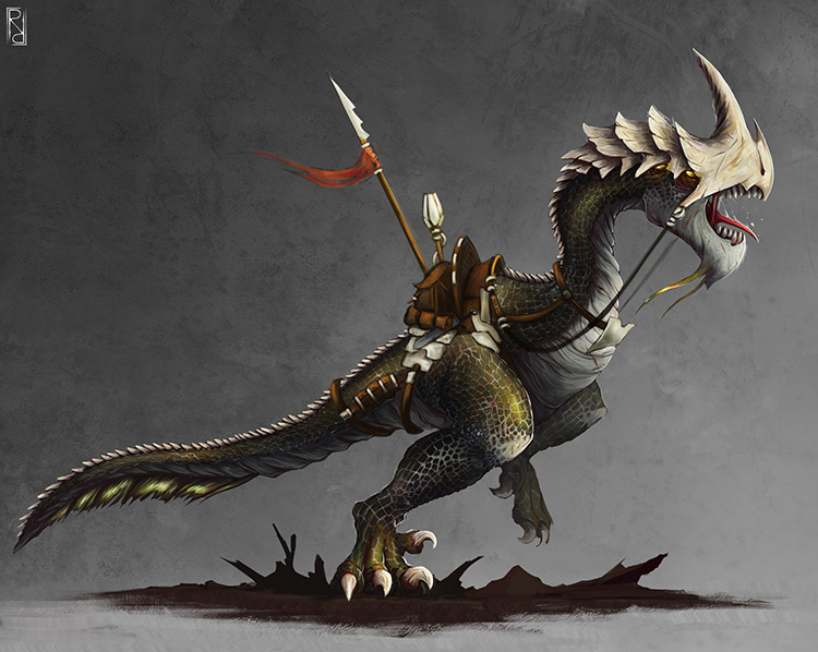 dinosaur monster mount creature concept art