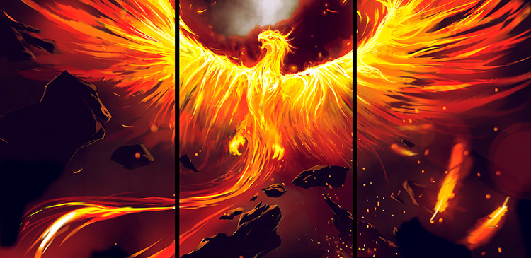 phoenix fire flight concept illustration