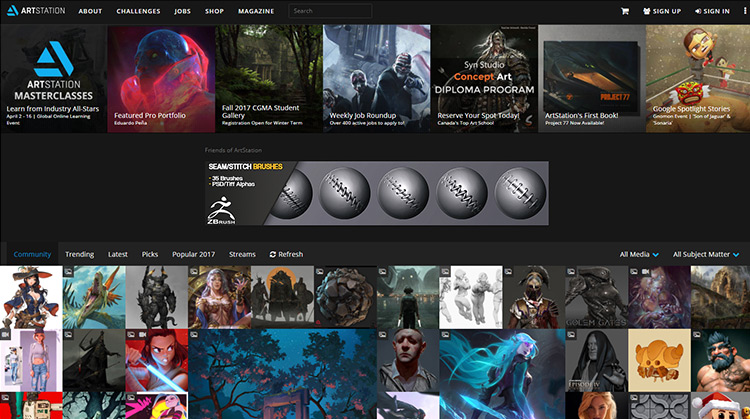 ArtStation homepage