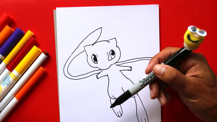 How to Draw Mew from Pokemon - Really Easy Drawing Tutorial