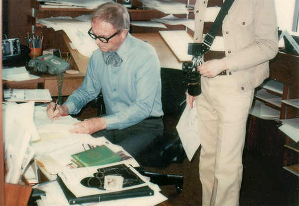 Chuck Jones working in his office