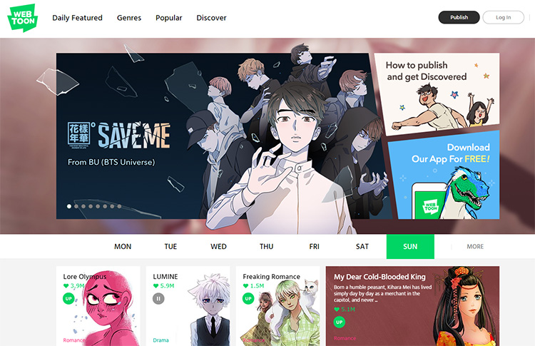 Webtoons site