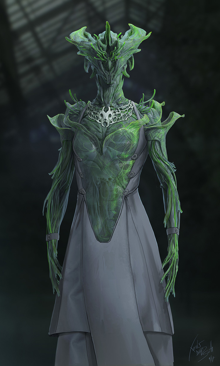 alien character costume dress concept art