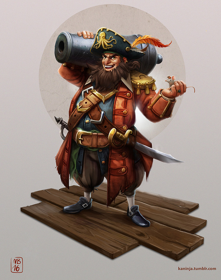 pirate character design cannon art concept