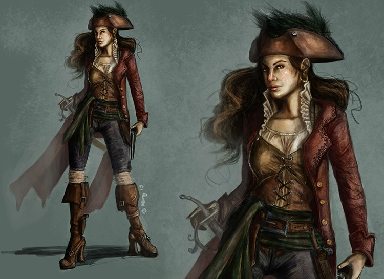 pirate female character design art illustration concept