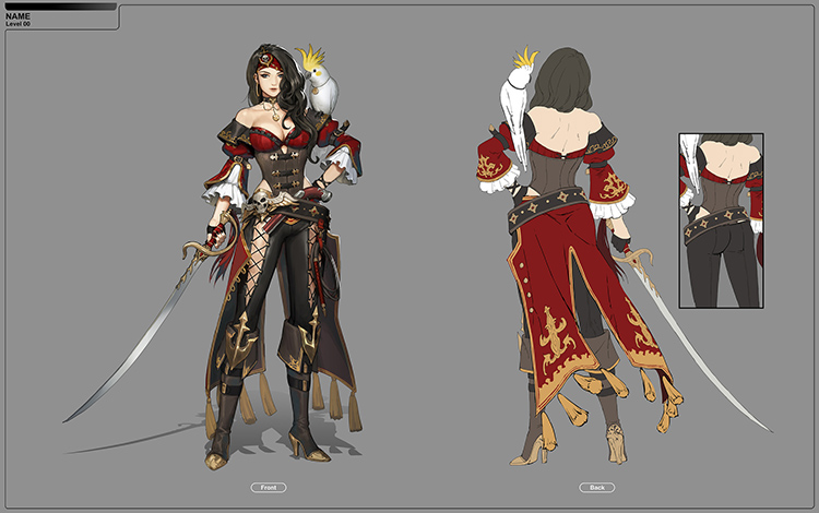 pirate female lady character art concept