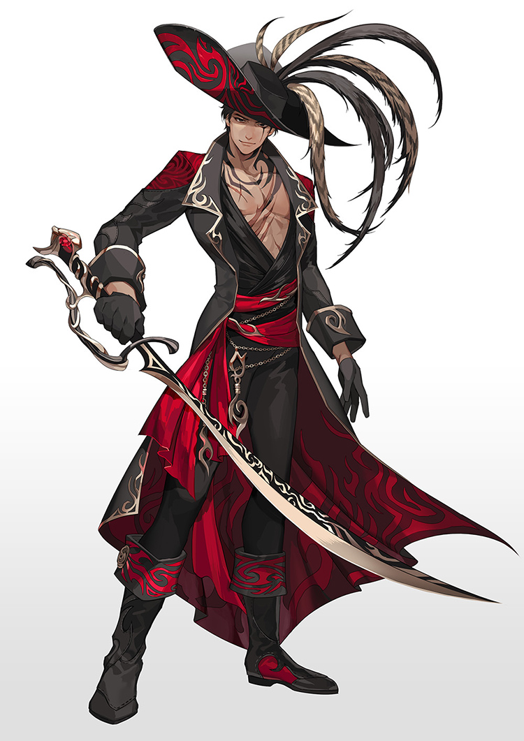 pirate sword character art illustration