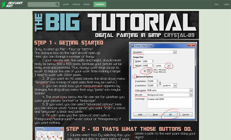 Biggest tutorial for GIMP