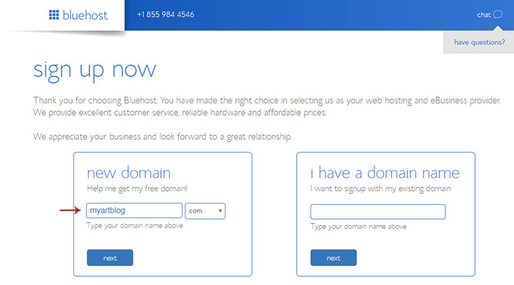 Register domain with BlueHost