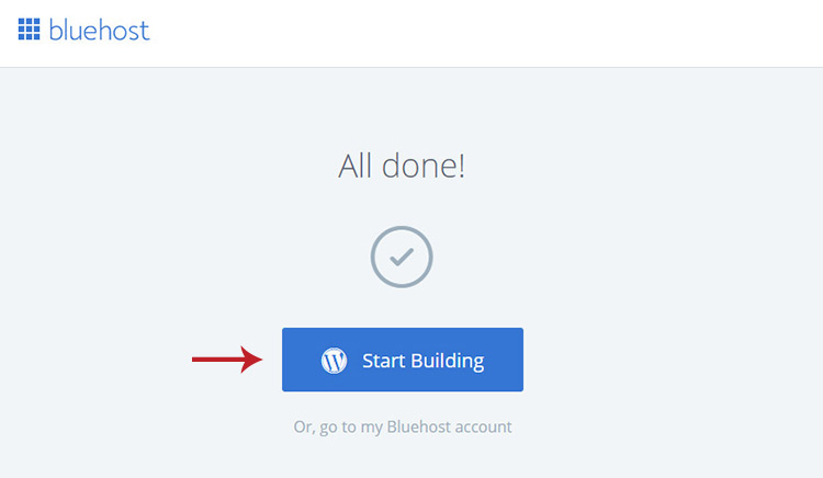 Get started with WordPress button