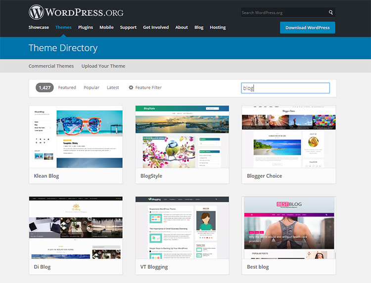 WP free blogs theme directory