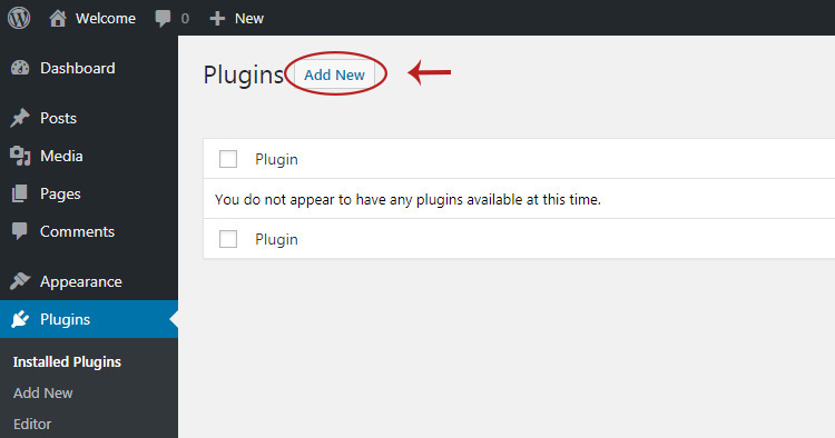 Add new wp plugin page