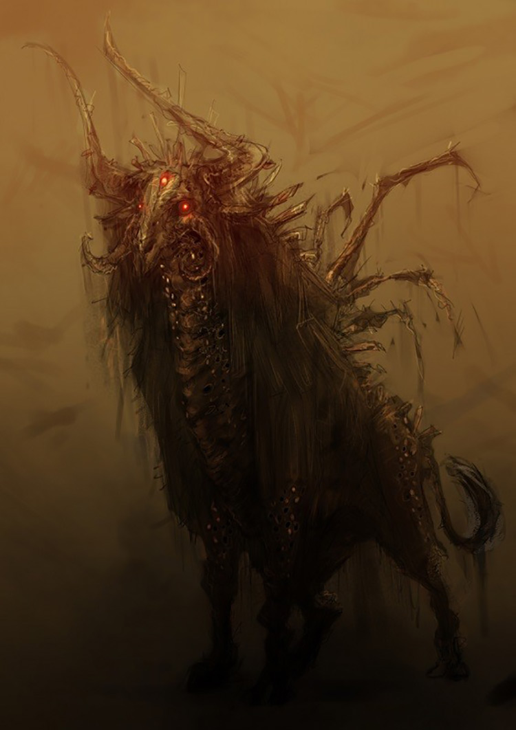 demon bull beast creature art illustration