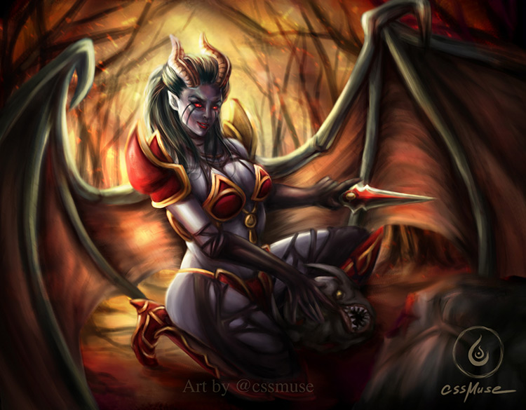 demon female demoness fantasy art illustration