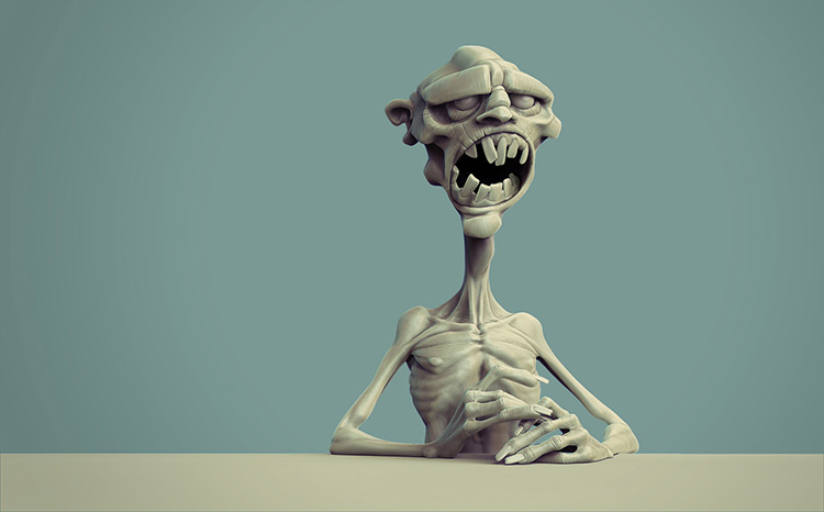 zombie creature sculpting illustration art