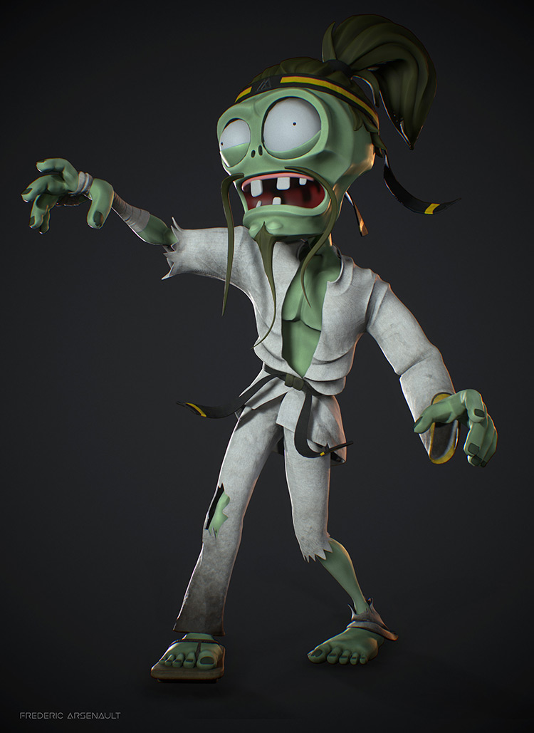 zombie karate character design concept art