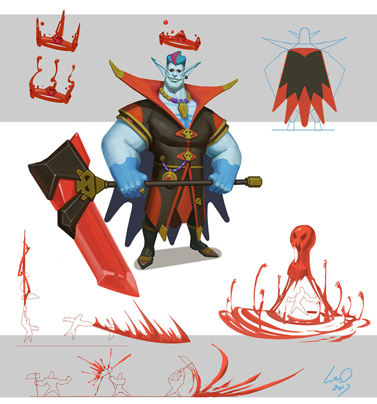 vampire creature character design concept art sketch