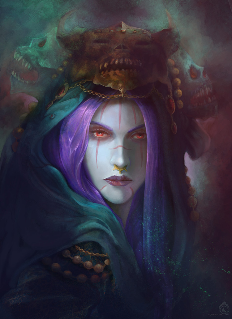 vampire arcana demon fantasy female concept art illustration