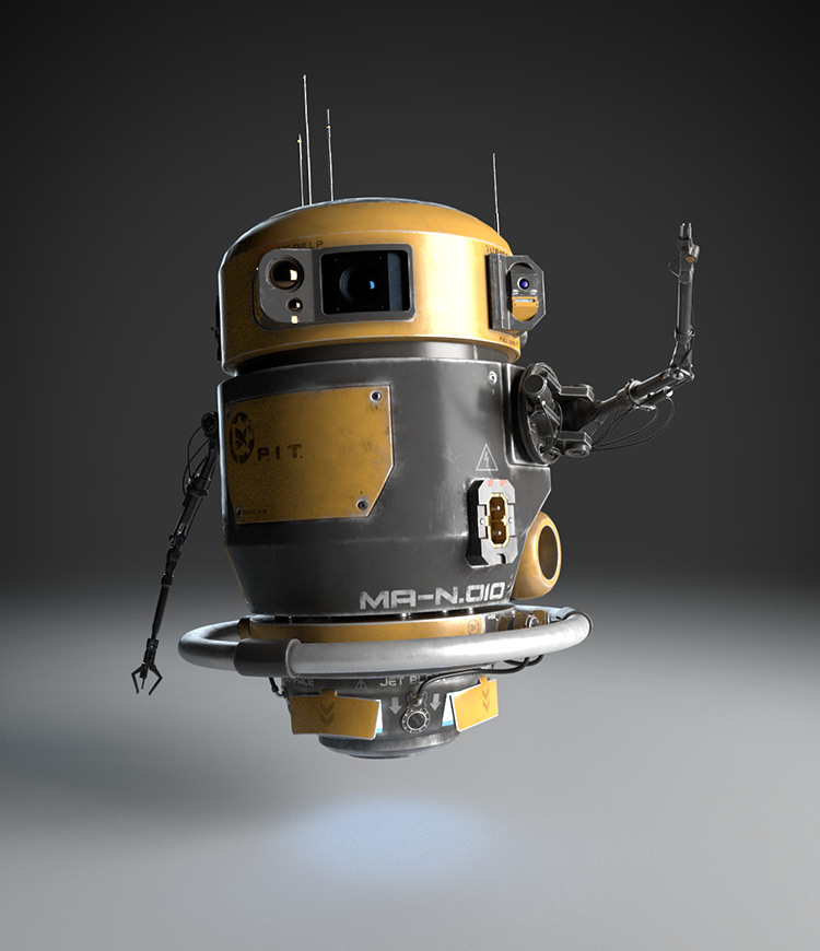 robot industrial machinery sci-fi concept art