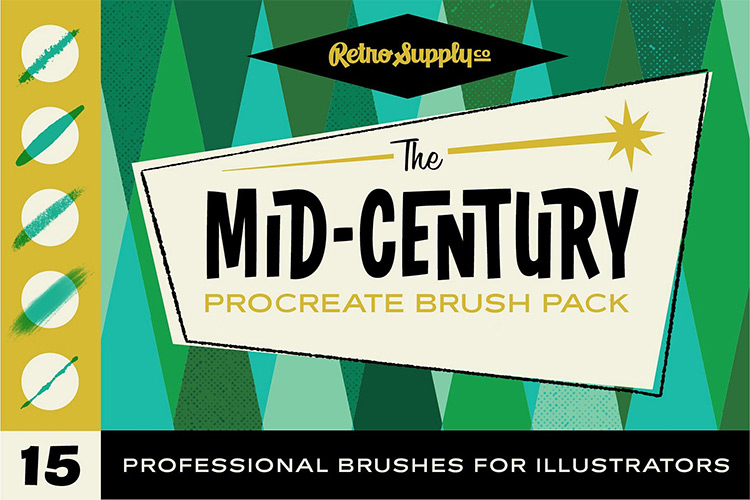 Midcentury 50s style brushes