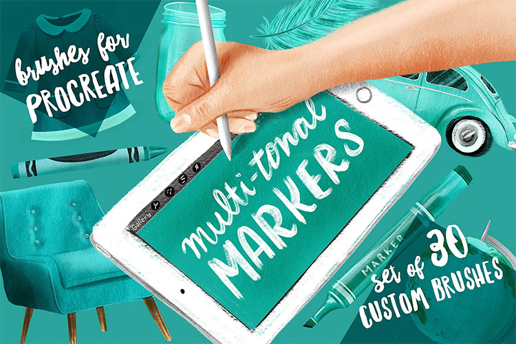 Multitonal markers brushes