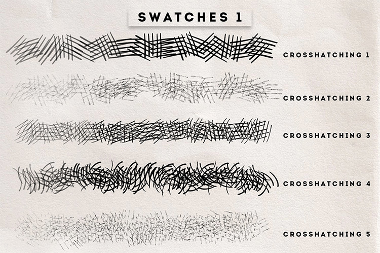 Crosshatching brush set