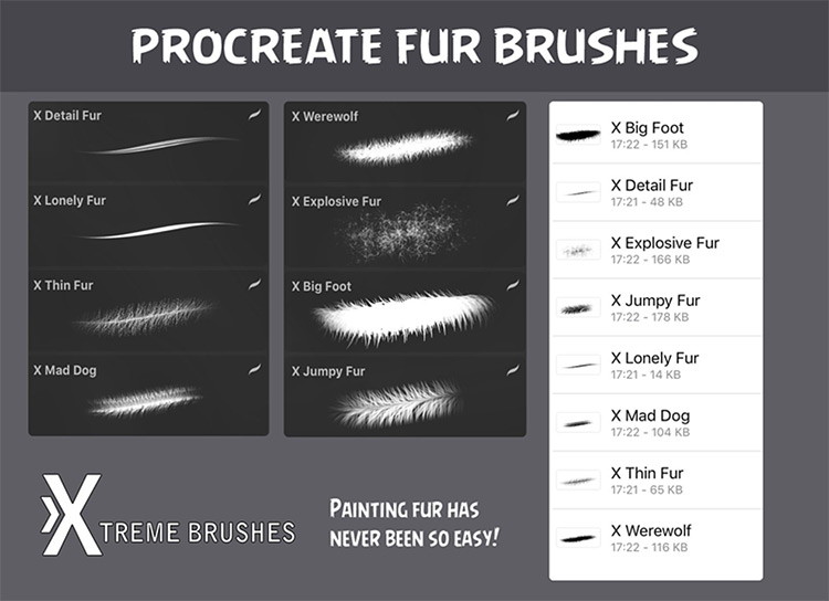 Procreate fur brush set