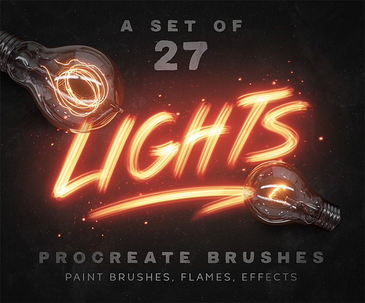 Light Procreate brushes set