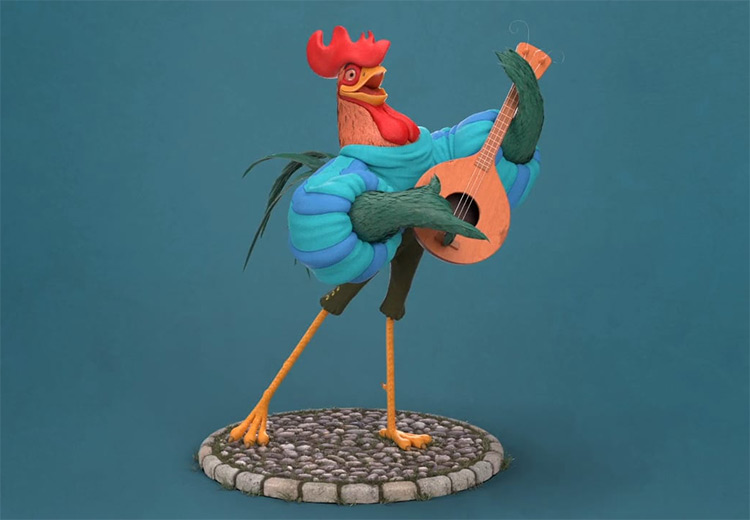 Alan-A-Dale The Rooster organic character model