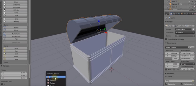 Blender treasure chest object model