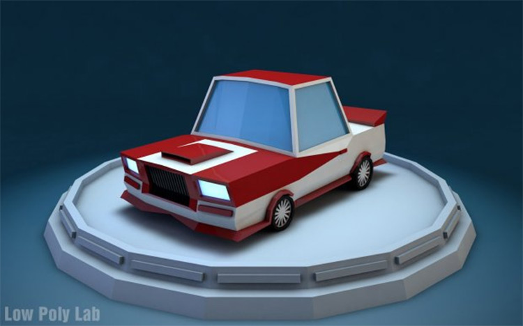 lowpoly race car model