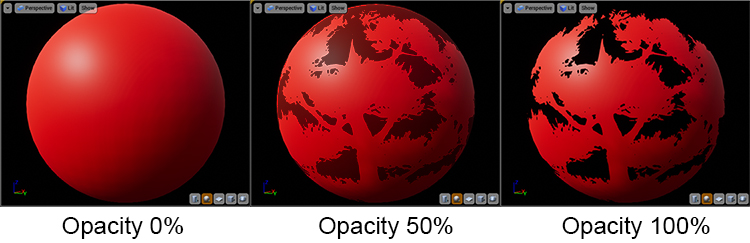 Opacity maps differences previews from UE4