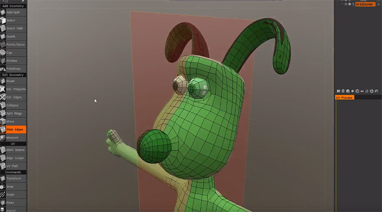 Grommit character retopologized