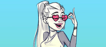 Rose tinted glasses girl sketch