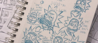 Rick and Morty skechbook drawings