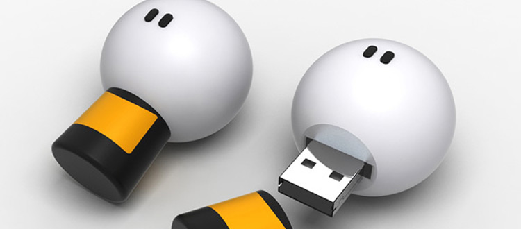 Lightbulb USB characters modeled