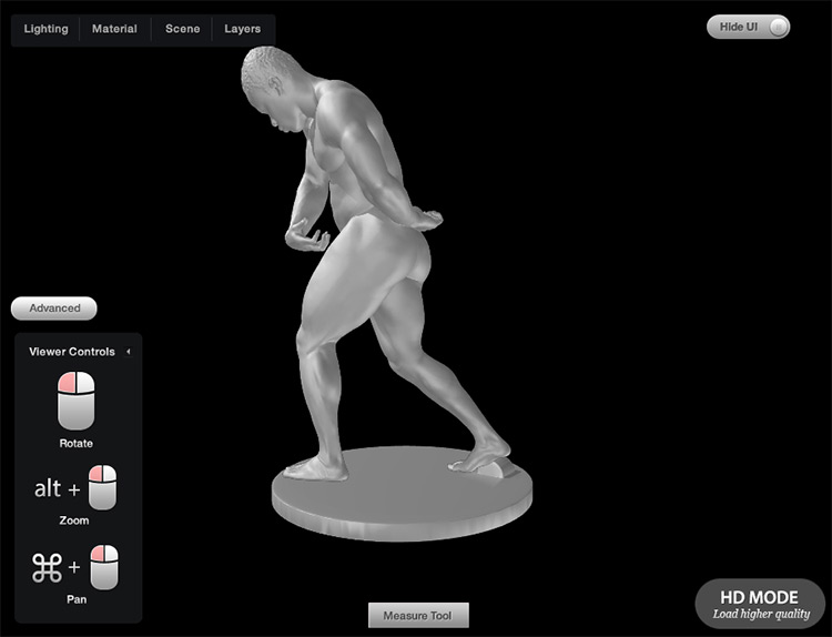 Screenshot of NMA 3D modeling tool
