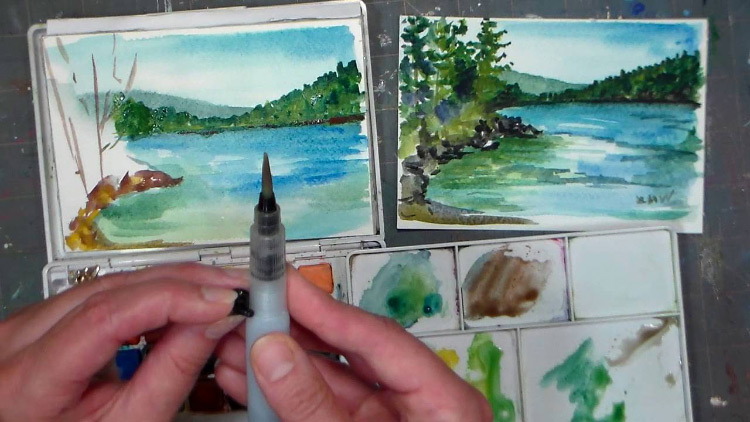 Step by Step Watercolor Painting For Beginners  Simple Watercolor  Landscape Painting 