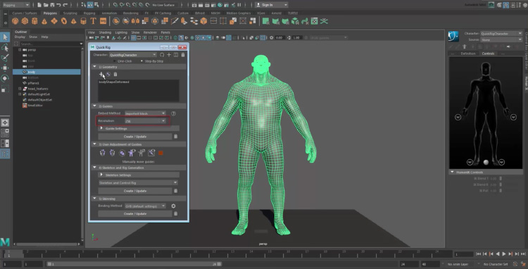 Vertices on character model