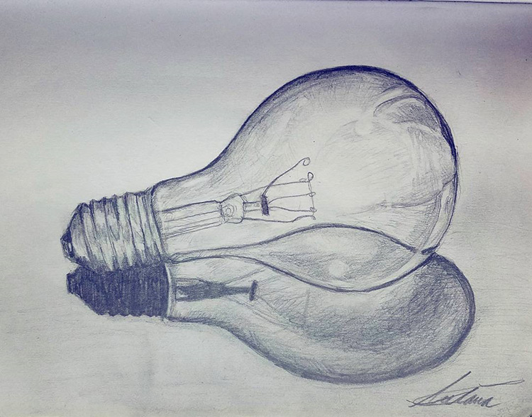 Drawing of a lightbulb