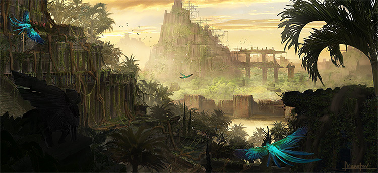 Jungle Environment Paintings For Concept Art Inspiration