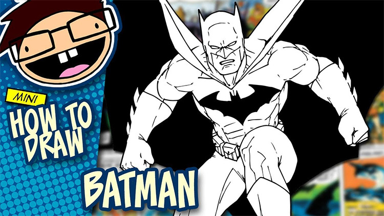 Easy How to Draw a Superhero Tutorial and Superhero Coloring Page