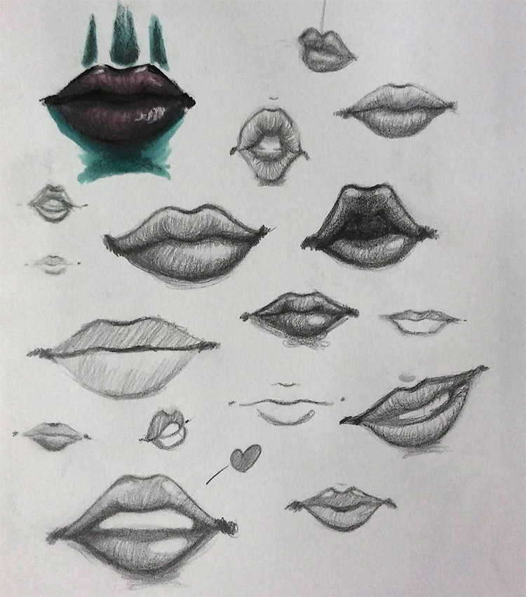 Sketches of lips