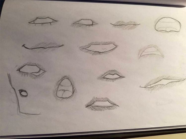 Quick lip sketches