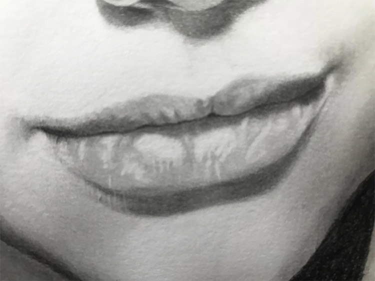 Portrait drawing lips